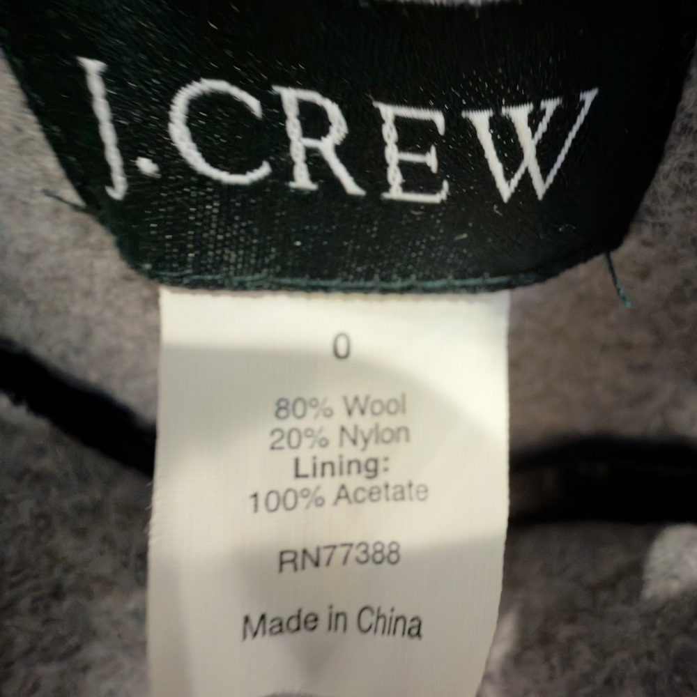 J. Crew Boulevard Wool Stadium-Cloth Trench Coat - Sz 0 - Picture 5 of 12